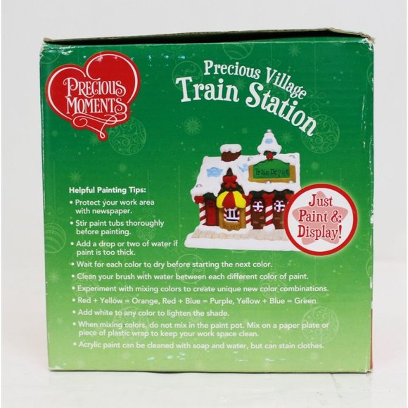 Precious Moments VIllage Train Station Depot 76 Art Craft Paint & Display Kids - Picture 4 of 6